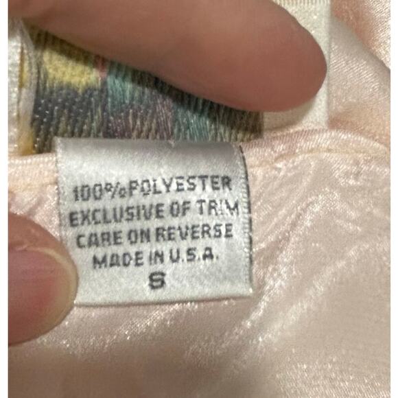 Vintage NOS Dentelle light pink silky satin peignoir set gown & robe size S - Picture 13 of 14